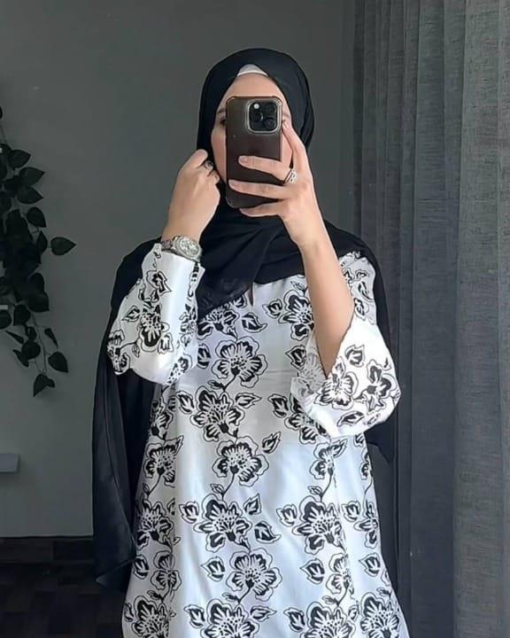 2 Pcs Women's Stitched Linen Block Printed Shirt And Trouser