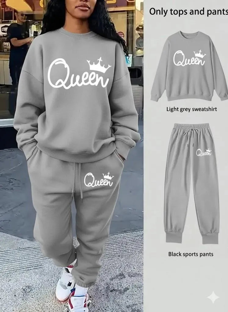 Premium Women's Stitched Polyester Fleece Printed Tracksuit