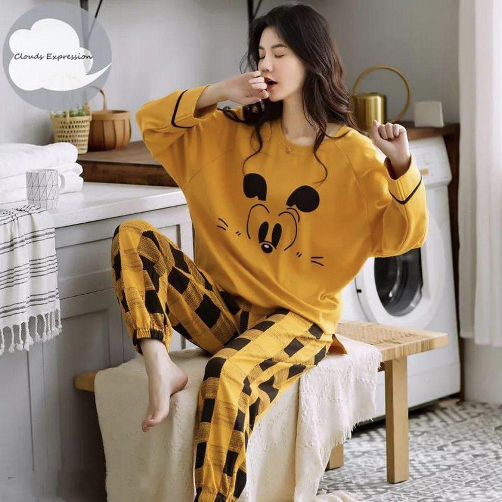 🌙✨ 2-Piece Women's Cotton Jersey Printed Night Suit | Soft & Stylish Sleepwear Set