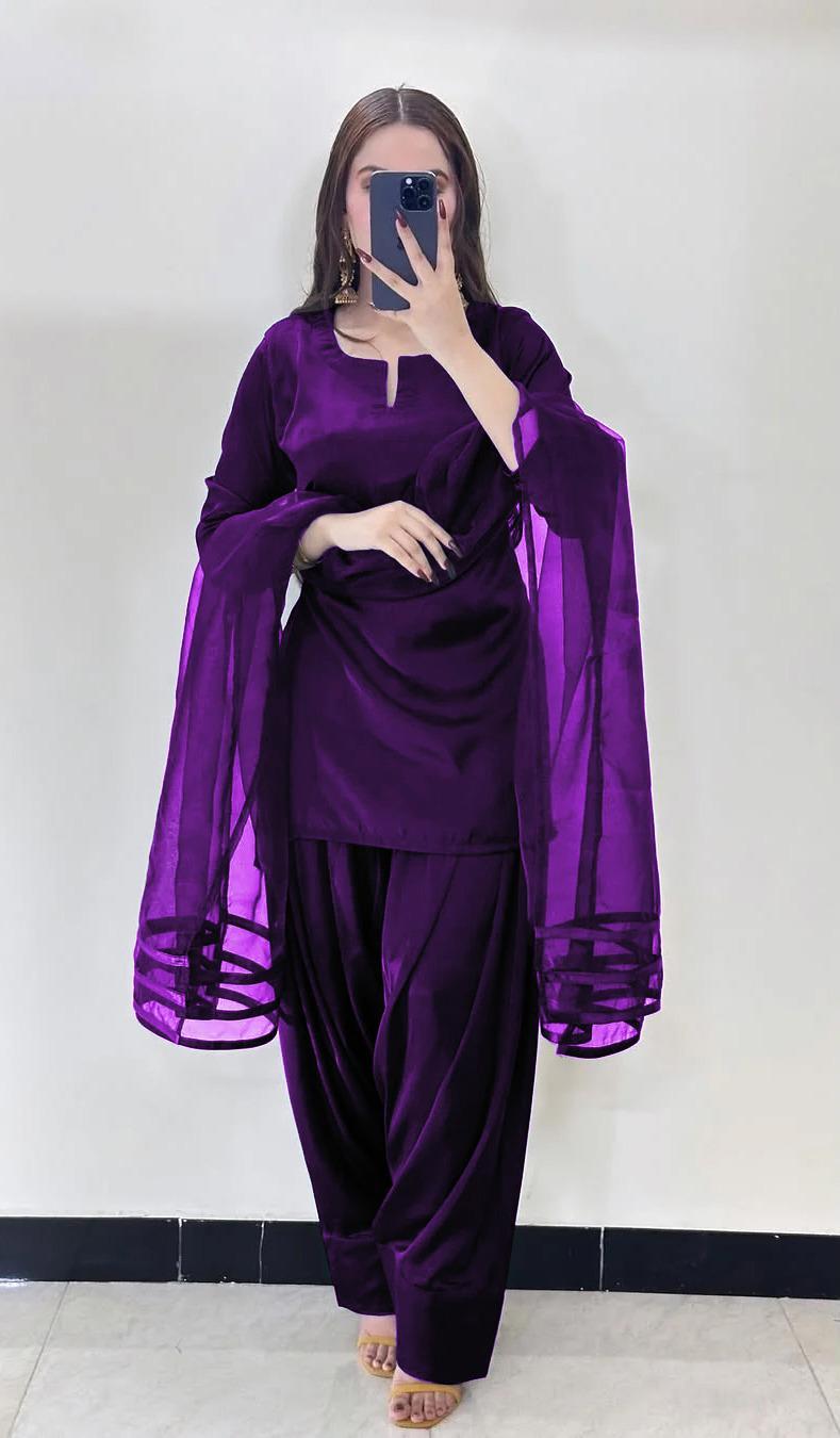 Event function plain 3 Pcs Women's Stitched Plain Suit