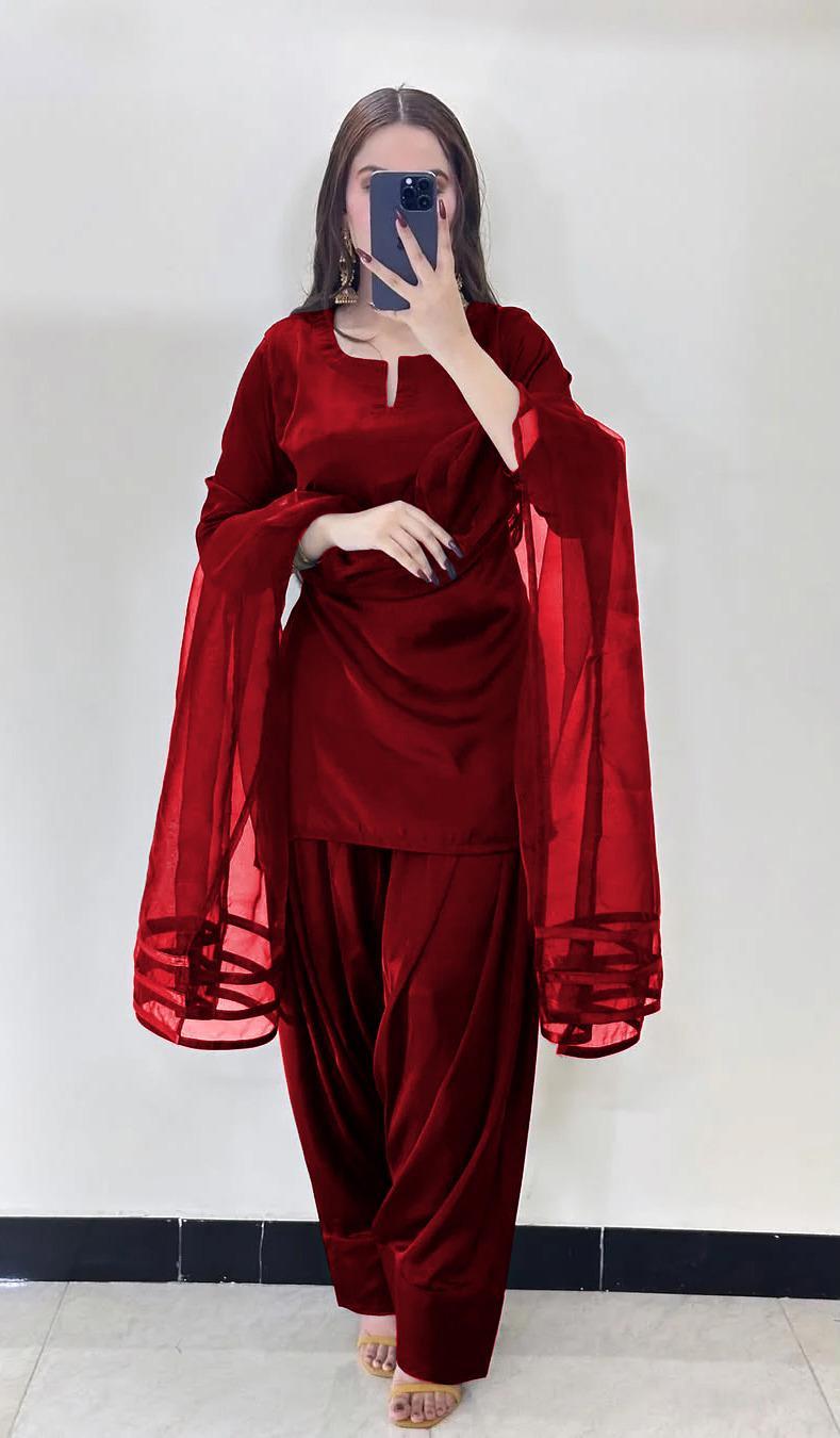 Event function plain 3 Pcs Women's Stitched Plain Suit