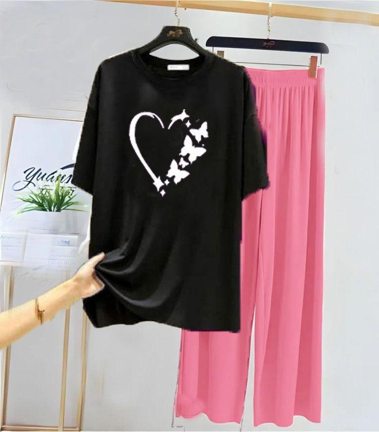 Comfortable Women's Printed Cotton Jersey Night Suit - 2 Pcs