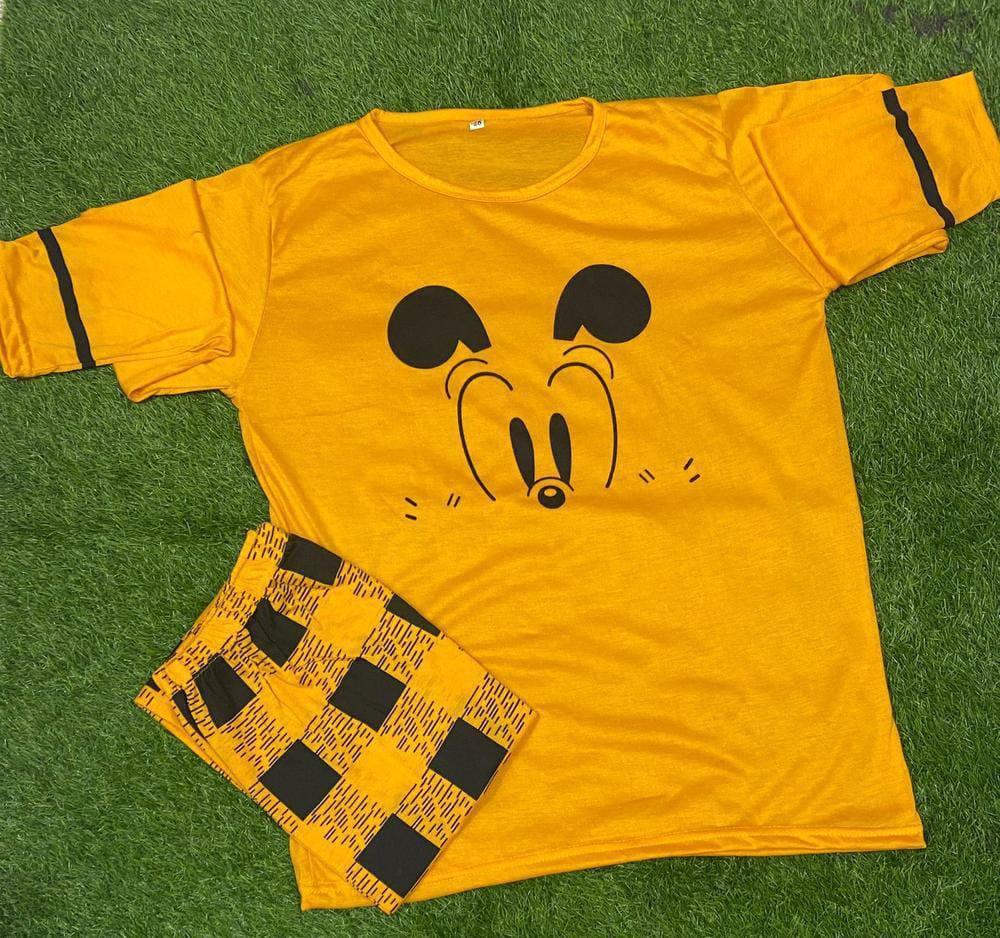 🌙✨ 2-Piece Women's Cotton Jersey Printed Night Suit | Soft & Stylish Sleepwear Set