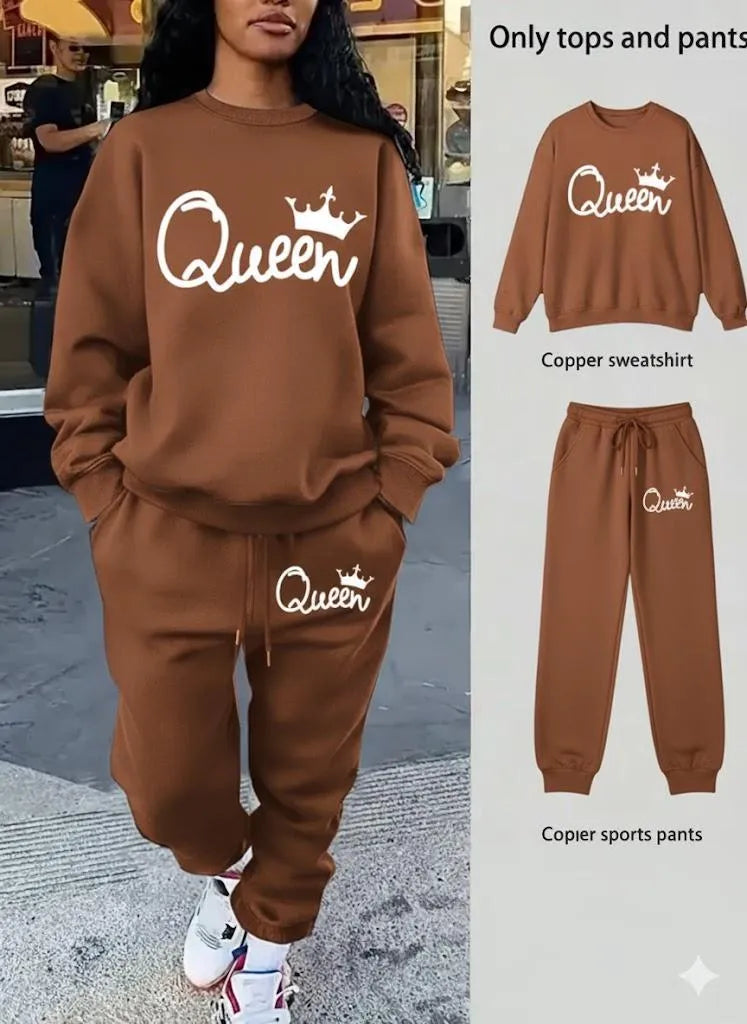 Premium Women's Stitched Polyester Fleece Printed Tracksuit