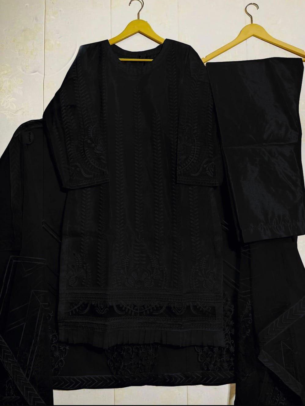 LifeStyle Women's Stitched Organza Embroidered Suit